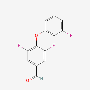 molecular formula C13H7F3O2 B8296064 3,5-Difluoro-4-(3-fluorophenoxy)benzaldehyde 