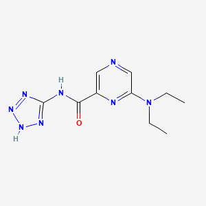 molecular formula C10H14N8O B8296096 6-(Diethylamino)-N-(1H-5-tetrazolyl)pyrazine-2-carboxamide 