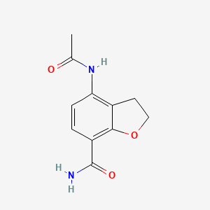 molecular formula C11H12N2O3 B8296352 4-Acetylamino-2,3-dihydrobenzofuran-7-carboxylic acid amide 