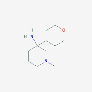 molecular formula C11H22N2O B8296402 Rac-1-methyl-3-(tetrahydro-pyran-4-yl)-piperidin-3-ylamine 
