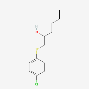molecular formula C12H17ClOS B8296425 1-(p-Chlorophenylthio)hexan-2-ol 