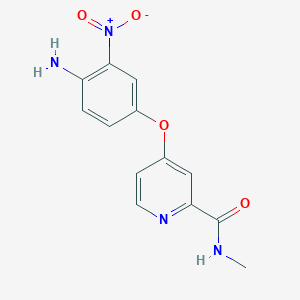 molecular formula C13H12N4O4 B8296436 4-[(4-Amino-3-nitrophenyl)oxy]-n-methylpyridine-2-carboxamide 