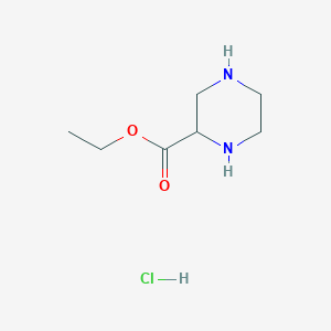 molecular formula C7H15ClN2O2 B8296441 Ethyl piperazine-2-carboxylate hydrochloride 
