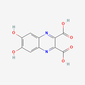 molecular formula C10H6N2O6 B8296454 6,7-Dihydroxyquinoxaline-2,3-dicarboxylic acid 