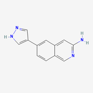 molecular formula C12H10N4 B8296459 6-(1H-Pyrazol-4-yl)-isoquinolin-3-ylamine 