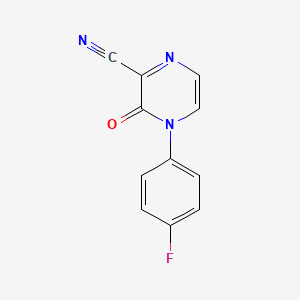 molecular formula C11H6FN3O B8296478 4-(4-Fluorophenyl)-3-oxo-3,4-dihydropyrazine-2-carbonitrile 