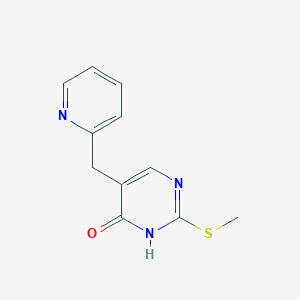 molecular formula C11H11N3OS B8296498 5-(2-Pyridylmethyl)-2-methylthio-4-pyrimidone 
