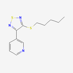 molecular formula C12H15N3S2 B8296504 3-(3-Pentylthio-1,2,5-thiadiazol-4-yl)pyridine 