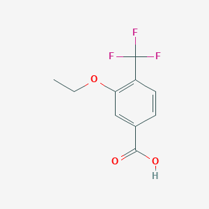 molecular formula C10H9F3O3 B8296506 Benzoic acid, 3-ethoxy-4-(trifluoromethyl)- 