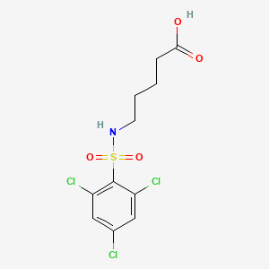 molecular formula C11H12Cl3NO4S B8296614 5-(2,4,6-Trichloro-phenylsulfonamido)pentanoic acid 