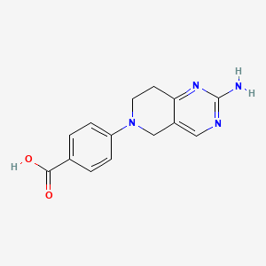 molecular formula C14H14N4O2 B8296623 4-(2-amino-7,8-dihydropyrido[4,3-d]pyrimidin-6(5H)-yl)benzoic acid 