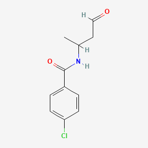 molecular formula C11H12ClNO2 B8296697 4-chloro-N-(1-methyl-3-oxopropyl)benzamide 