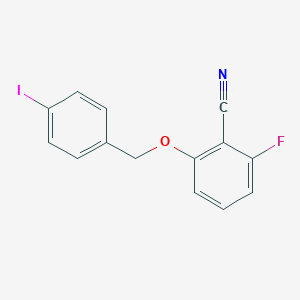 molecular formula C14H9FINO B8296739 2-Fluoro-6-(4-iodobenzyloxy)benzonitrile 