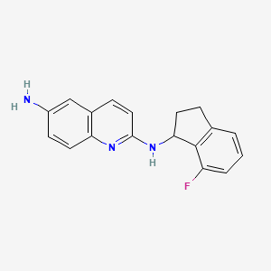 molecular formula C18H16FN3 B8296794 Rac-n2-(7-fluoro-indan-1-yl)-quinoline-2,6-diamine 