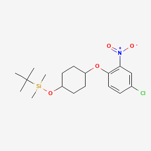 molecular formula C18H28ClNO4Si B8296836 Tert-butyl-[4-(4-chloro-2-nitro-phenoxy)-cyclohexyloxy]-dimethyl-silane 