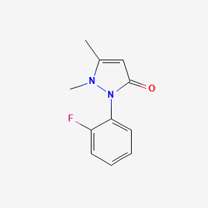 molecular formula C11H11FN2O B8296893 2-(2-Fluorophenyl)-1,5-dimethyl-1H-pyrazol-3(2H)-one 