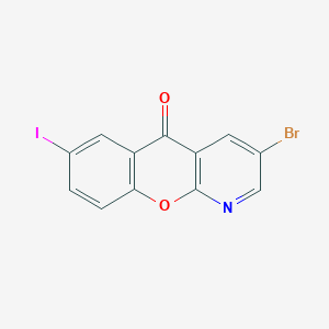 molecular formula C12H5BrINO2 B8296900 3-bromo-7-iodo-5H-chromeno[2,3-b]pyridin-5-one 