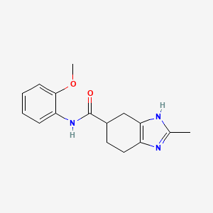molecular formula C16H19N3O2 B8296938 N-(2-Methoxyphenyl)-2-methyl-4,5,6,7-tetrahydro-1H-benzimidazole-5-carboxamide 