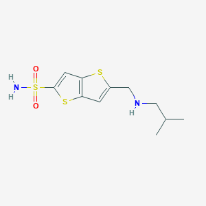 molecular formula C11H16N2O2S3 B8296976 5-Isobutylaminomethylthieno[3,2-b]thiophene-2-sulfonamide 