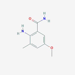 molecular formula C9H12N2O2 B8296990 2-Amino-5-methoxy-3-methylbenzamide 