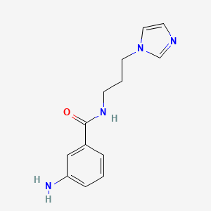 molecular formula C13H16N4O B8297029 3-Amino-N-[3-(1H-imidazol-1-yl)propyl]benzamide 