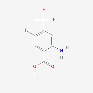 molecular formula C10H10F2INO2 B8297033 2-Amino-4-(1,1-difluoro-ethyl)-5-iodo-benzoic acid methyl ester 