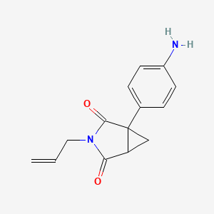 molecular formula C14H14N2O2 B8297037 1-(4-Aminophenyl)-3-allyl-3-azabicyclo[3.1.0]hexane-2,4-dione 