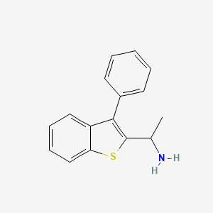 molecular formula C16H15NS B8297051 1-(3-Phenylbenzo[b]thiophen-2-yl)ethanamine 