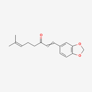 molecular formula C16H18O3 B8297239 1-(3,4-Methylenedioxyphenyl)-7-methyl-1,6-octadiene-3-one 