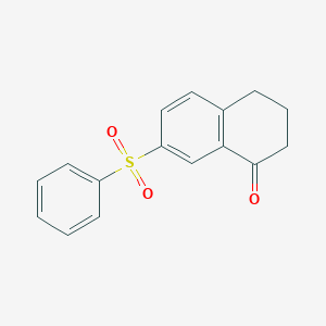 molecular formula C16H14O3S B8297259 7-benzenesulfonyl-3,4-dihydro-2H-naphthalen-1-one 
