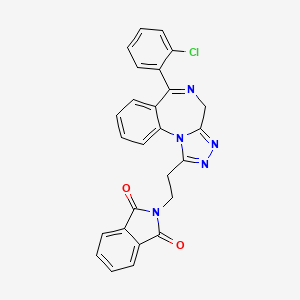 molecular formula C26H18ClN5O2 B8297275 2-{2-[6-(2-chlorophenyl)-4H-[1,2,4]triazolo[4,3-a][1,4]benzodiazepin-1-yl]ethyl}-1H-isoindole-1,3(2H)-dione 