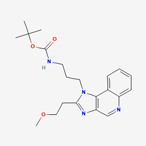 molecular formula C21H28N4O3 B8297279 tert-Butyl 3-(2-(2-methoxyethyl)-1H-imidazo[4,5-c]quinolin-1-yl)propylcarbamate 