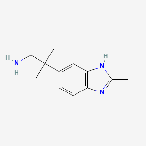 molecular formula C12H17N3 B8297301 5-(2-Aminomethylpropan-2-yl)-2-methylbenzimidazole 