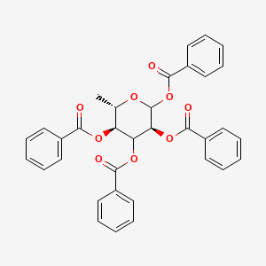molecular formula C34H28O9 B8297309 1,2,3,4-Tetra-O-benzoyl-L-fucose 