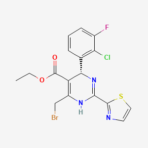 Ethyl (R)-6-(bromomethyl)-4-(2-chloro-3-fluorophenyl)-2-(thiazol-2-yl)-1,4-dihydropyrimidine-5-carboxylate