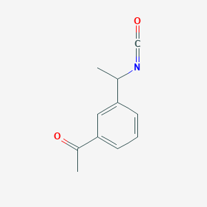 molecular formula C11H11NO2 B8297377 1-(3-(1-Isocyanatoethyl)phenyl) ethanone 