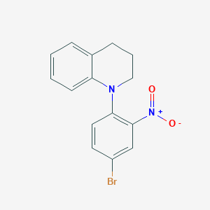 molecular formula C15H13BrN2O2 B8297412 1-(4-Bromo-2-nitrophenyl)-1,2,3,4-tetrahydroquinoline 
