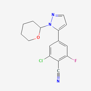 2-Chloro-6-fluoro-4-(1-(tetrahydro-2H-pyran-2-yl)-1H-pyrazol-5-yl)benzonitrile