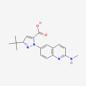 3-tert-butyl-1-(2-(methylamino)quinolin-6-yl)-1H-pyrazole-5-carboxylic acid