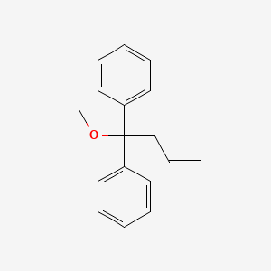 molecular formula C17H18O B8297439 Benzene, 1,1'-(1-methoxy-3-butenylidene)bis- CAS No. 26929-50-0