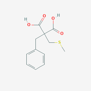 molecular formula C12H14O4S B8297505 2-Benzyl-2-(methylthiomethyl)malonic acid 