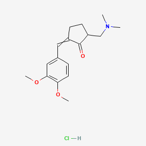 molecular formula C17H24ClNO3 B8297544 2-(3,4-Dimethoxybenzylidene)-5-(dimethylaminomethyl)cyclopentanone hydrochloride 