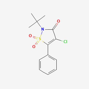 molecular formula C13H14ClNO3S B8297576 2-tert-Butyl-4-chloro-5-phenylisothiazol-3(2H)-one 1,1-dioxide 