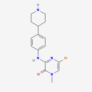 molecular formula C16H19BrN4O B8297577 5-Bromo-1-methyl-3-(4-(piperidin-4-yl)phenylamino)pyrazin-2(1H)-one 