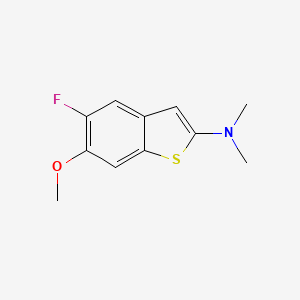 molecular formula C11H12FNOS B8297590 2-Dimethylamino-5-fluoro-6-methoxybenzo[b]thiophene 