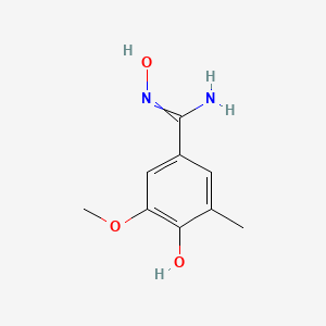 molecular formula C9H12N2O3 B8297620 4,N-Dihydroxy-3-methoxy-5-methyl-benzamidine 