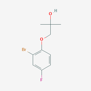 molecular formula C10H12BrFO2 B8297622 1-(2-Bromo-4-fluoro-phenoxy)-2-methyl-propan-2-ol CAS No. 1086600-38-5