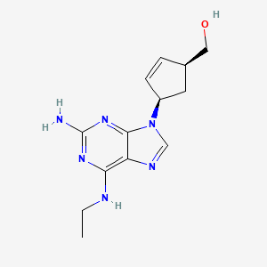molecular formula C13H18N6O B8297658 [(1S,4R)-4-[2-amino-6-(ethylamino)purin-9-yl]cyclopent-2-en-1-yl]methanol 
