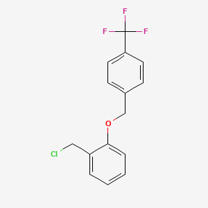 molecular formula C15H12ClF3O B8297689 1-(4-Trifluoromethyl-benzyloxy)-2-chloromethyl-benzene 