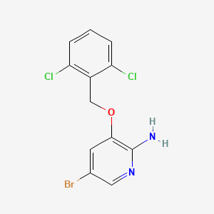 molecular formula C12H9BrCl2N2O B8297702 5-Bromo-3-(2,6-dichloro-benzyloxy)-pyridin-2-ylamine 